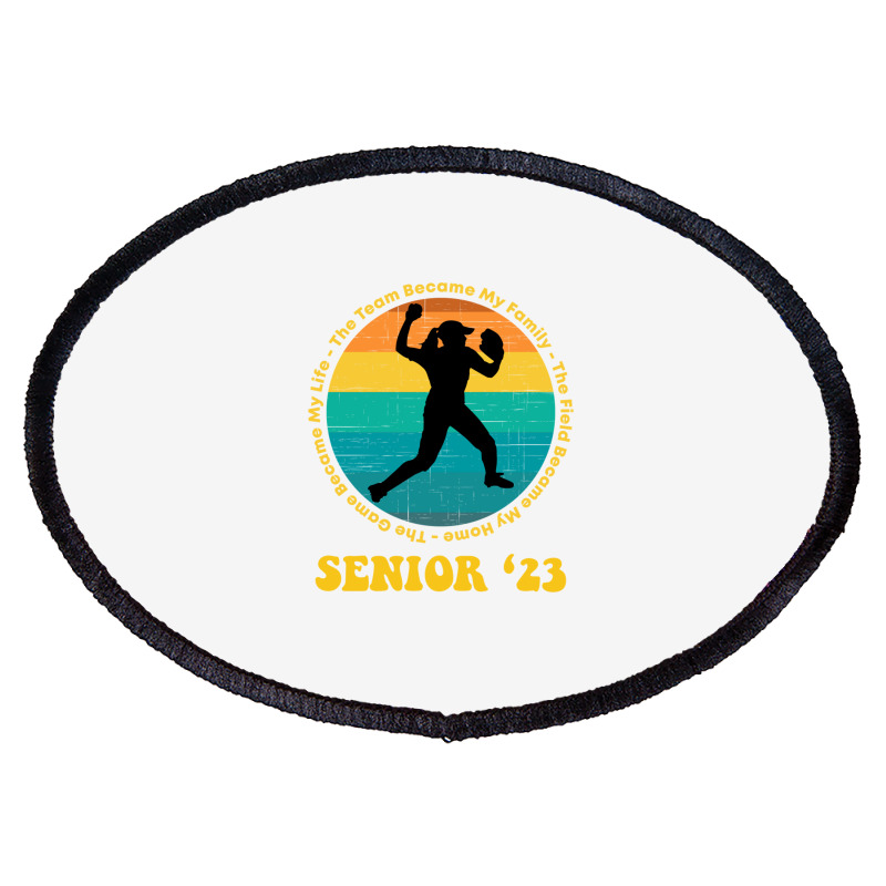 Softball Senior 2023 Senior Night Gifts High School Long Sleeve T Shir Oval Patch | Artistshot