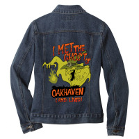 I Met The Ghost Of Oakhaven And Lived Ladies Denim Jacket | Artistshot