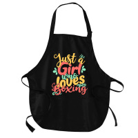 Just A Girl T  Shirt Just A Girl Who Loves Boxing Gift Product T  Shir Medium-length Apron | Artistshot