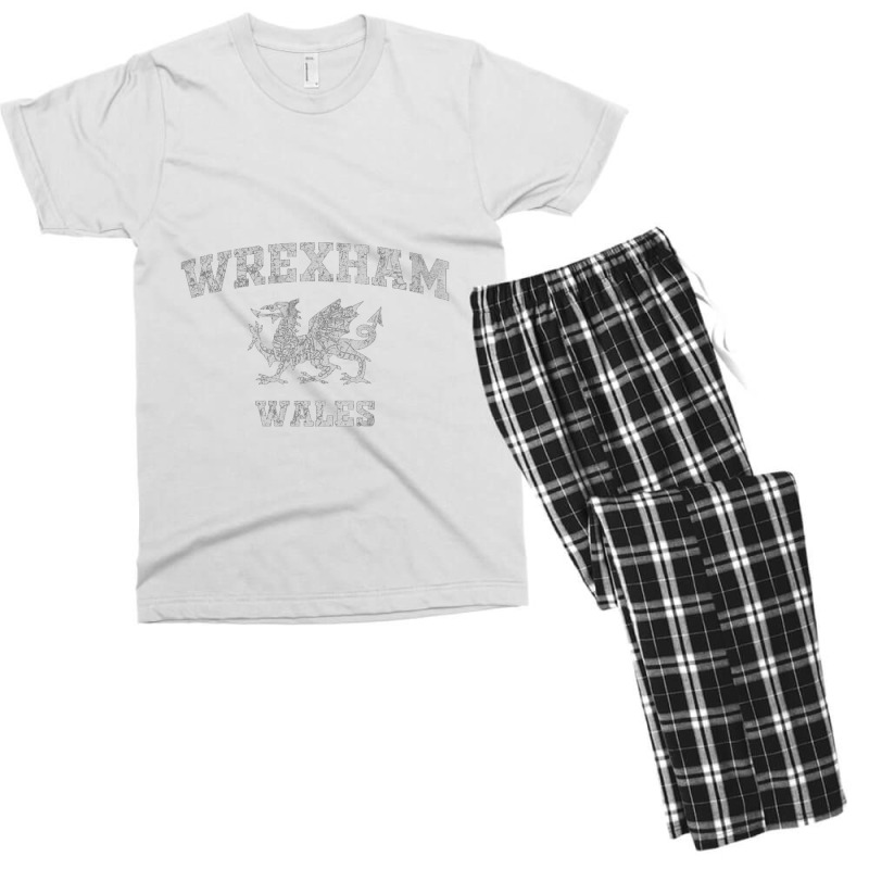 Wrexham Wales Retro Vintage Pullover Hoodie Men's T-shirt Pajama Set | Artistshot