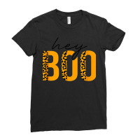 Hey Boo Funny Halloween Ghost Leopard Print Toddler Boy Girl Ladies Fitted T-shirt | Artistshot