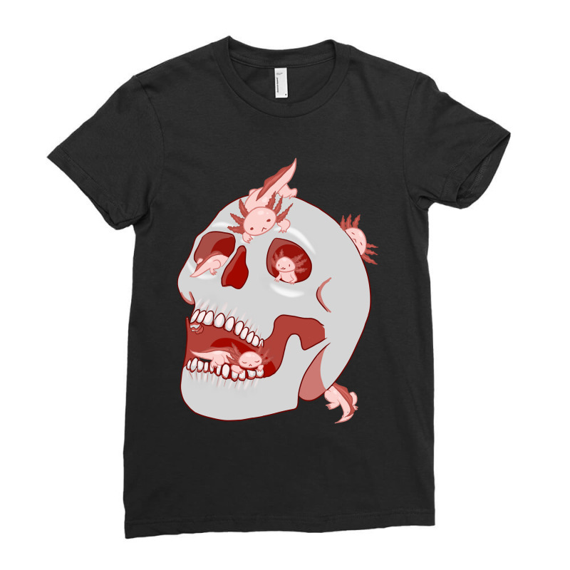 Axolotl Skull Ladies Fitted T-Shirt by Min03 | Artistshot