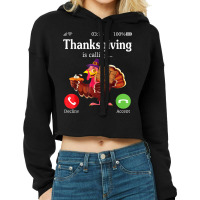 Turkey Pilgrim Pie Thanksgiving Is Calling Decline Or Accept T Shirt Cropped Hoodie | Artistshot