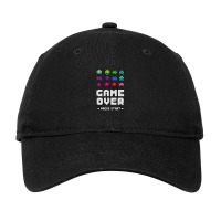 Game Over Press Start Arcade Player Retro Gamer Adjustable Cap | Artistshot