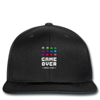 Game Over Press Start Arcade Player Retro Gamer Printed Hat | Artistshot