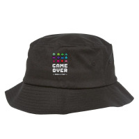 Game Over Press Start Arcade Player Retro Gamer Bucket Hat | Artistshot