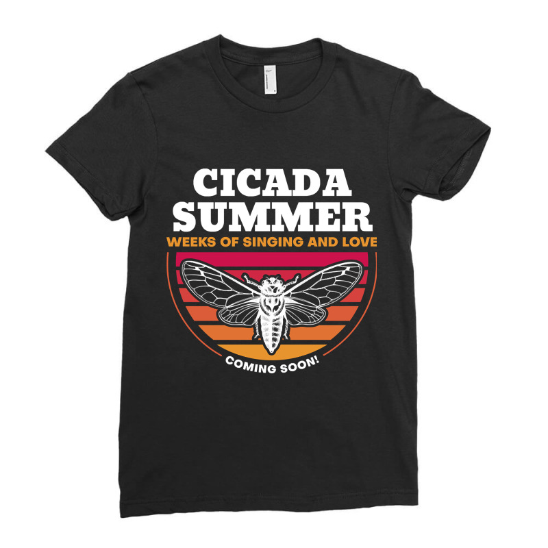 Cicada Summer Retro Vintage Art Meme Design Print Ladies Fitted T-Shirt by kentuckykonpha9 | Artistshot