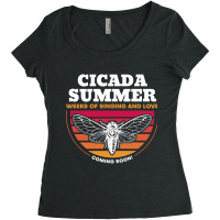 Cicada Summer Retro Vintage Art Meme Design Print Women's Triblend Scoop T-shirt | Artistshot