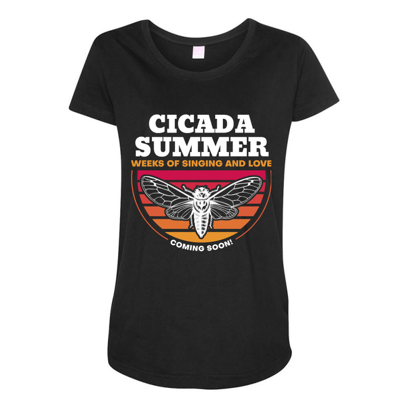 Cicada Summer Retro Vintage Art Meme Design Print Maternity Scoop Neck T-shirt by kentuckykonpha9 | Artistshot