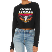 Cicada Summer Retro Vintage Art Meme Design Print Cropped Sweater | Artistshot