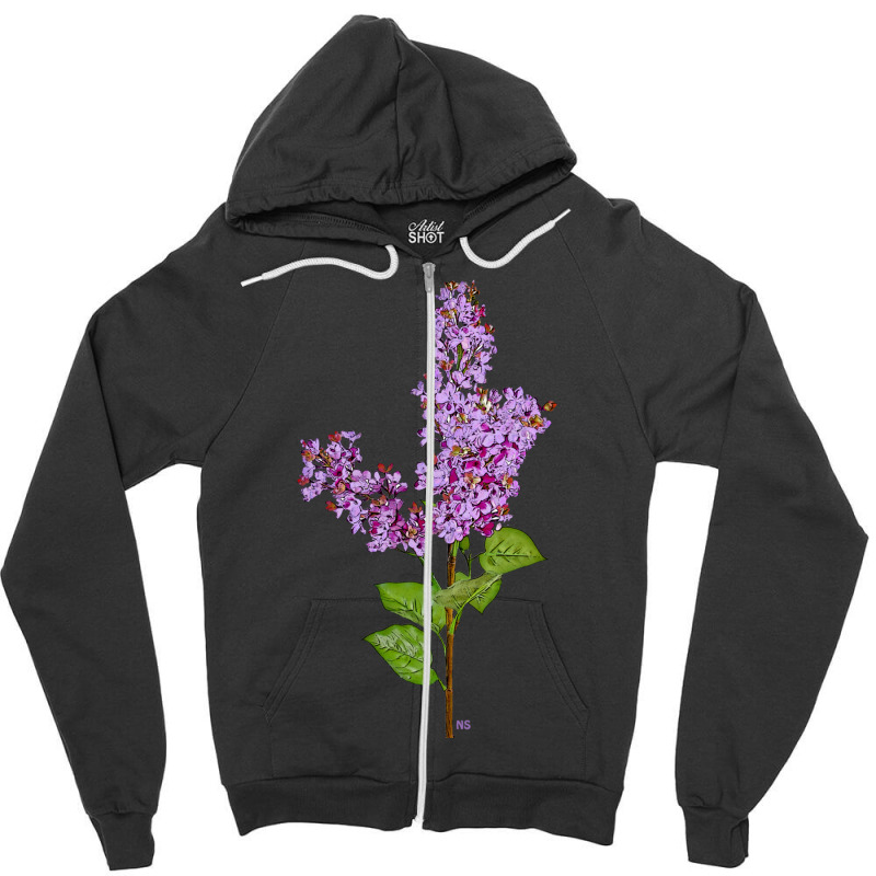 Under The Lilac Tree, I Was Hypnotized By A Strange Delight Zipper Hoodie by JENNIFERTRUJILLO | Artistshot