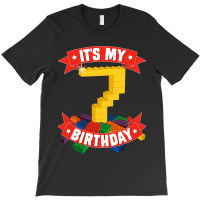 It's My Birthday 7 Years Old Block Building Boys T-shirt | Artistshot