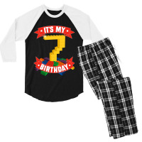 It's My Birthday 7 Years Old Block Building Boys Men's 3/4 Sleeve Pajama Set | Artistshot