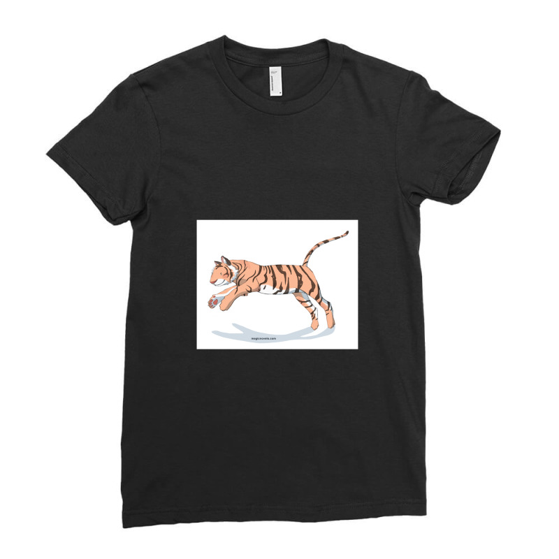 Magic Novels Jumping Tiger Ladies Fitted T-Shirt by LawrenceRisner | Artistshot