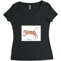 Magic Novels Jumping Tiger Women's Triblend Scoop T-shirt | Artistshot