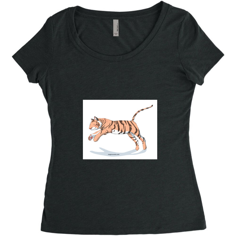 Magic Novels Jumping Tiger Women's Triblend Scoop T-shirt by LawrenceRisner | Artistshot