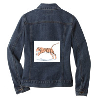 Magic Novels Jumping Tiger Ladies Denim Jacket | Artistshot