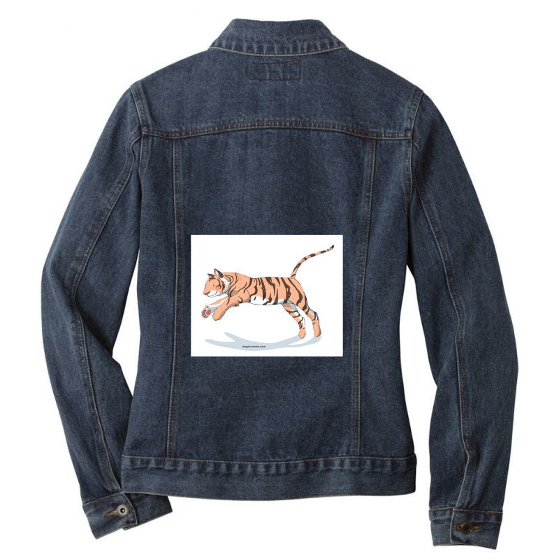 Magic Novels Jumping Tiger Ladies Denim Jacket by LawrenceRisner | Artistshot