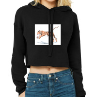 Magic Novels Jumping Tiger Cropped Hoodie | Artistshot