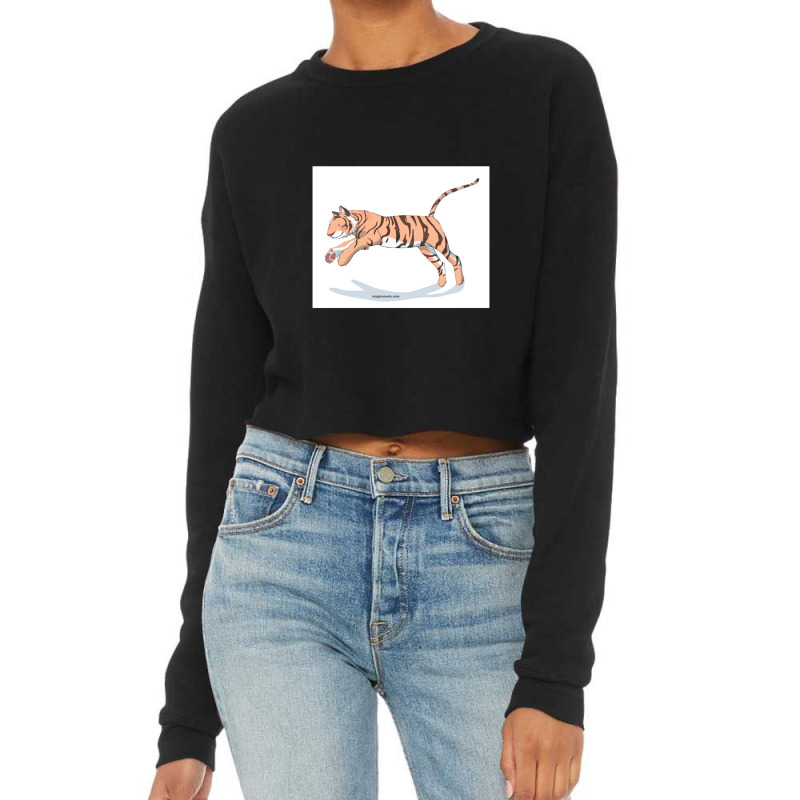 Magic Novels Jumping Tiger Cropped Sweater by LawrenceRisner | Artistshot