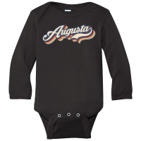 I Love Augusta City Usa Retro Vintage Long Sleeve Baby Bodysuit | Artistshot