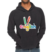 Peach English School Subject Vintage Hoodie | Artistshot