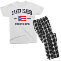 Santa Isabel Puerto Rico Vintage Boricua Flag Athletic Style Raglan Ba Men's T-shirt Pajama Set | Artistshot