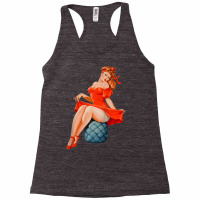 Retro Pin Up Girl Lingerie Red Dress Classic Sexy Pinup Girl Raglan Ba Racerback Tank | Artistshot