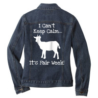 State And County Fair Show Goat Farm Animal Showing Raglan Baseball Te Ladies Denim Jacket | Artistshot