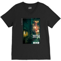 Dark City Green Vibe V-neck Tee | Artistshot