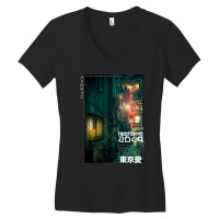 Dark City Green Vibe Women's V-neck T-shirt | Artistshot