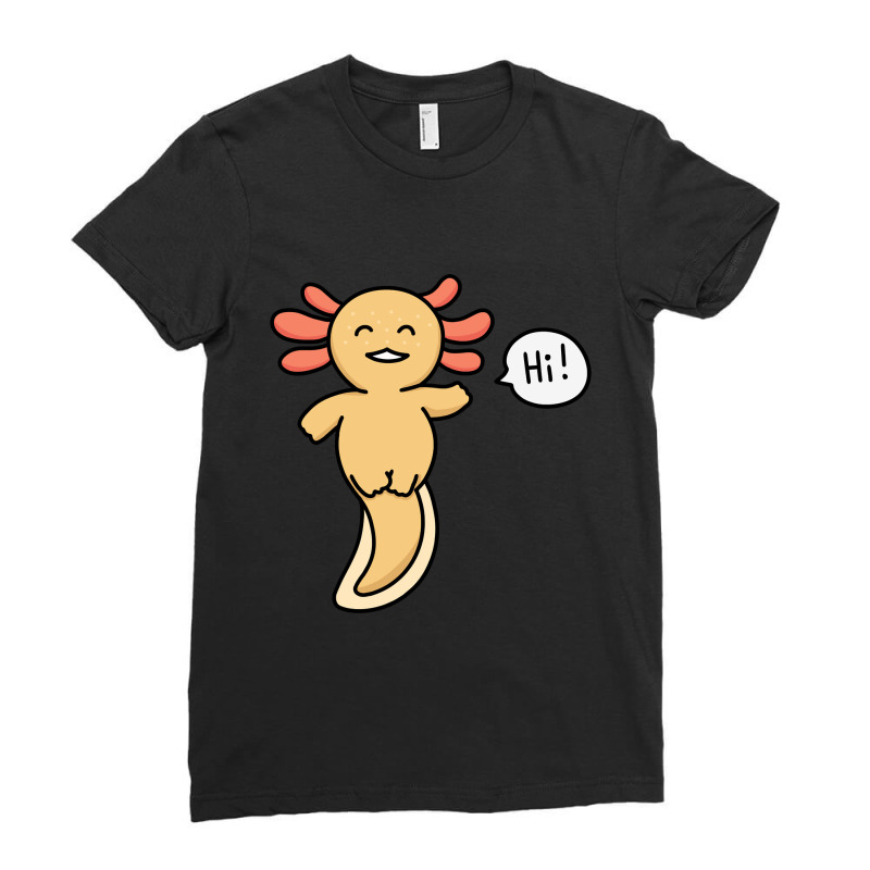 Golden Albino Axolotl (yellow Axolotl) Saying Ladies Fitted T-Shirt by Min03 | Artistshot