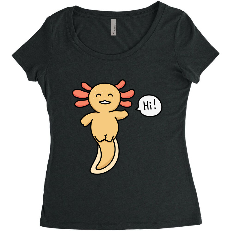 Golden Albino Axolotl (yellow Axolotl) Saying Women's Triblend Scoop T-shirt by Min03 | Artistshot