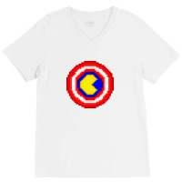 American Pacman Shield V-neck Tee | Artistshot