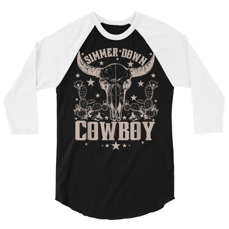 Simmer Down Cowboy Cowgirl 3/4 Sleeve Shirt | Artistshot