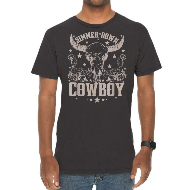 Simmer Down Cowboy Cowgirl Vintage T-shirt | Artistshot