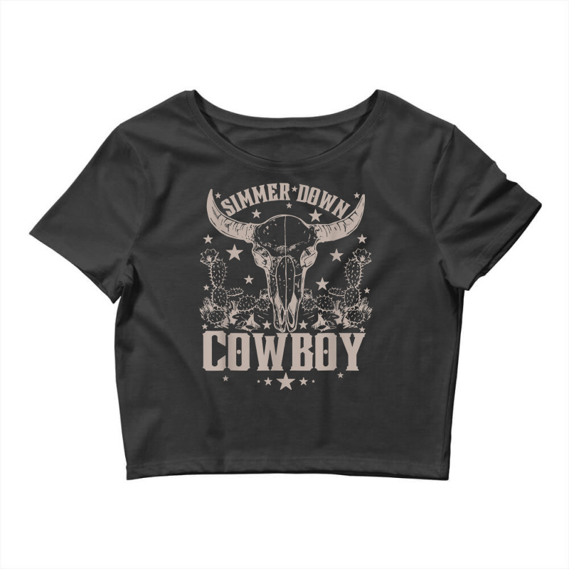 Simmer Down Cowboy Cowgirl Crop Top | Artistshot