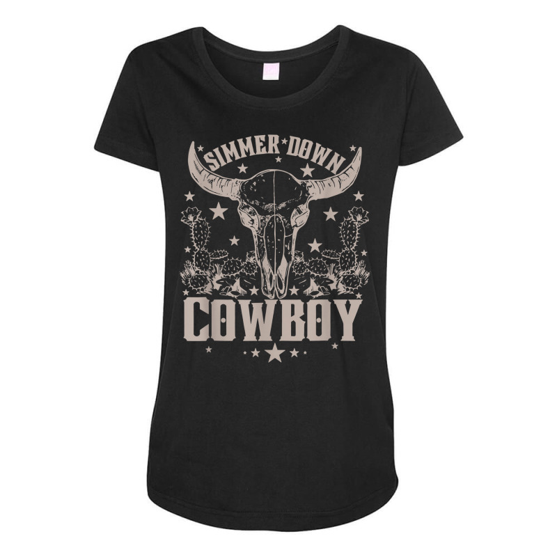 Simmer Down Cowboy Cowgirl Maternity Scoop Neck T-shirt | Artistshot