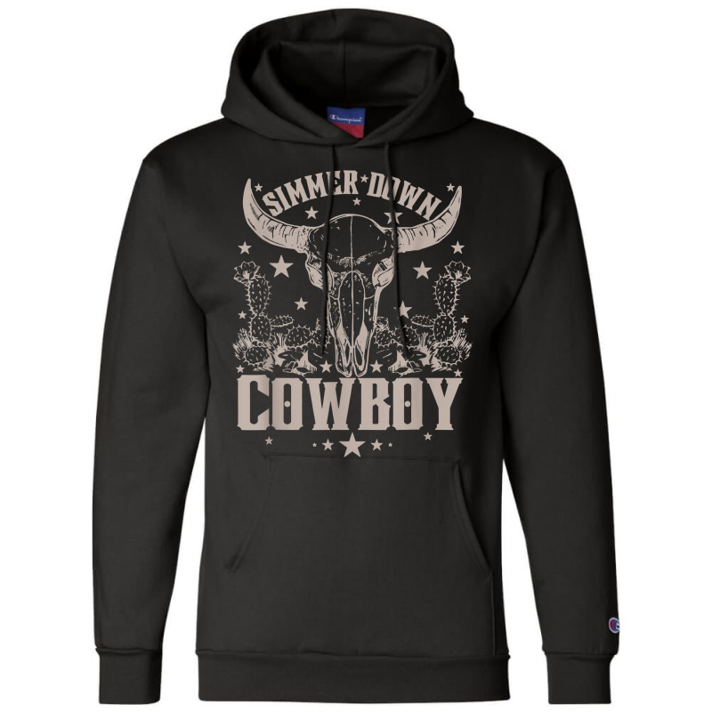 Simmer Down Cowboy Cowgirl Champion Hoodie | Artistshot