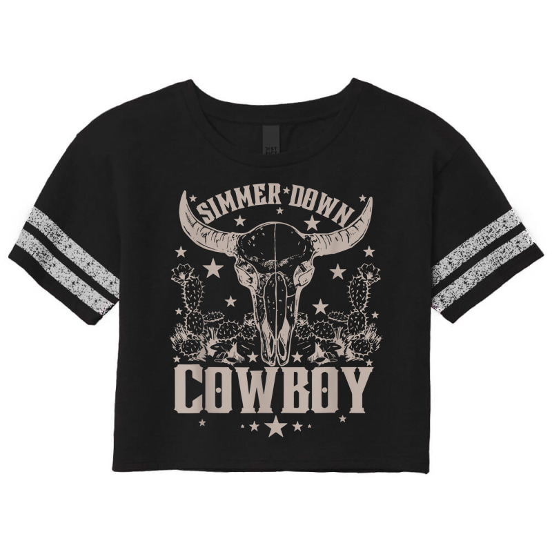 Simmer Down Cowboy Cowgirl Scorecard Crop Tee | Artistshot