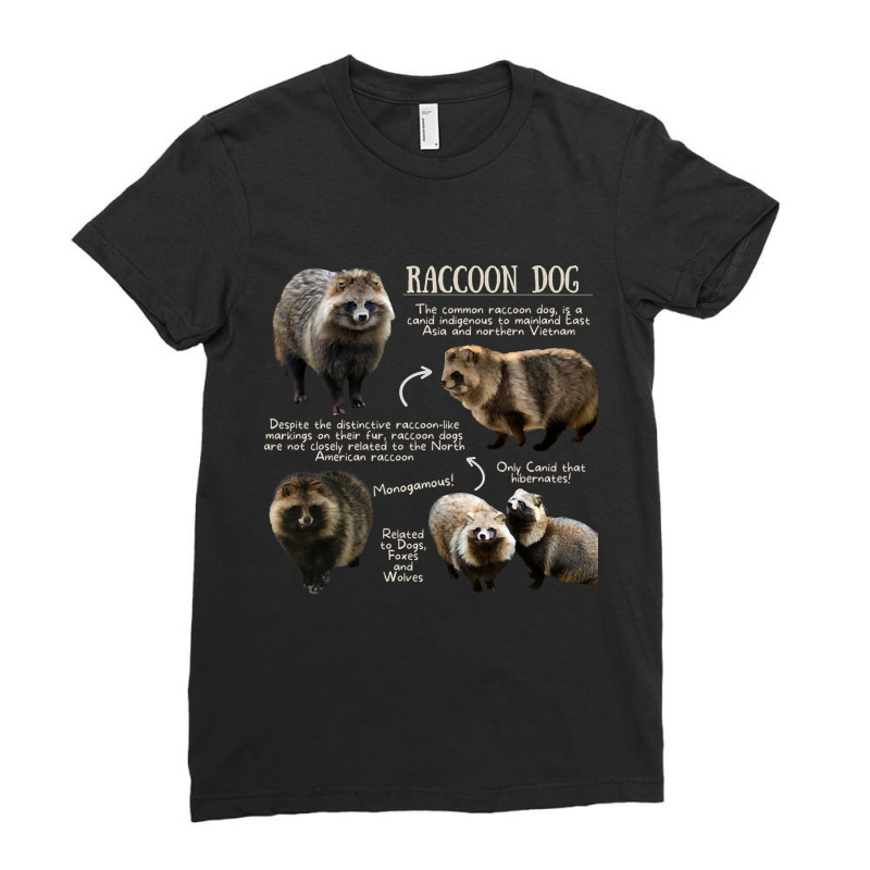 Animal Facts - Raccoon Dog Ladies Fitted T-Shirt by Kenlofu52 | Artistshot