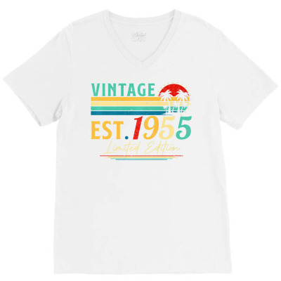 Bday 67 Year Old Vintage 1955 Limited Edition 67th Birthday Premium T V-neck Tee Designed By Irelia435
