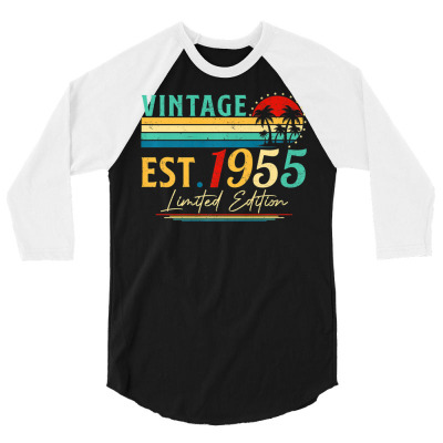 Bday 67 Year Old Vintage 1955 Limited Edition 67th Birthday Premium T 3/4 Sleeve Shirt Designed By Irelia435