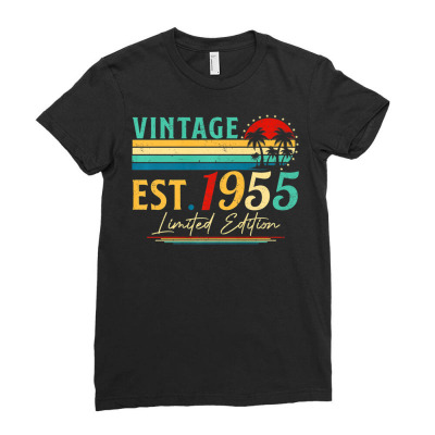 Bday 67 Year Old Vintage 1955 Limited Edition 67th Birthday Premium T Ladies Fitted T-shirt Designed By Irelia435
