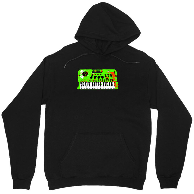 Retro Green Keyboard Synthesiser - Glitchy Mix Unisex Hoodie | Artistshot