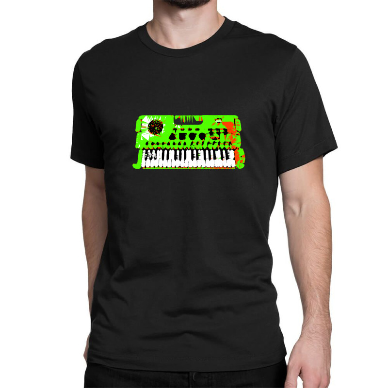 Retro Green Keyboard Synthesiser - Glitchy Mix Classic T-shirt | Artistshot