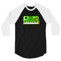 Retro Green Keyboard Synthesiser - Glitchy Mix 3/4 Sleeve Shirt | Artistshot