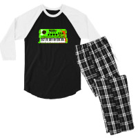 Retro Green Keyboard Synthesiser - Glitchy Mix Men's 3/4 Sleeve Pajama Set | Artistshot