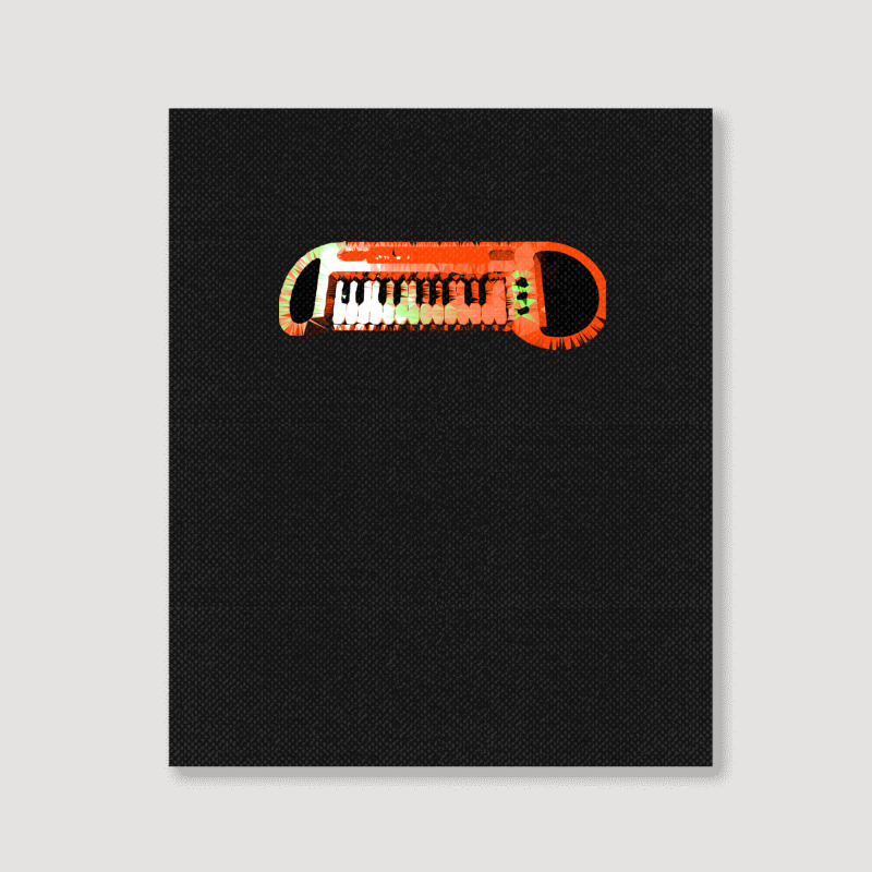 Retro Red Keyboard Synthesiser - Glitchy Mix Portrait Canvas Print | Artistshot