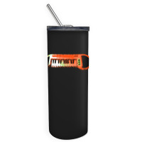 Retro Red Keyboard Synthesiser - Glitchy Mix Skinny Tumbler | Artistshot